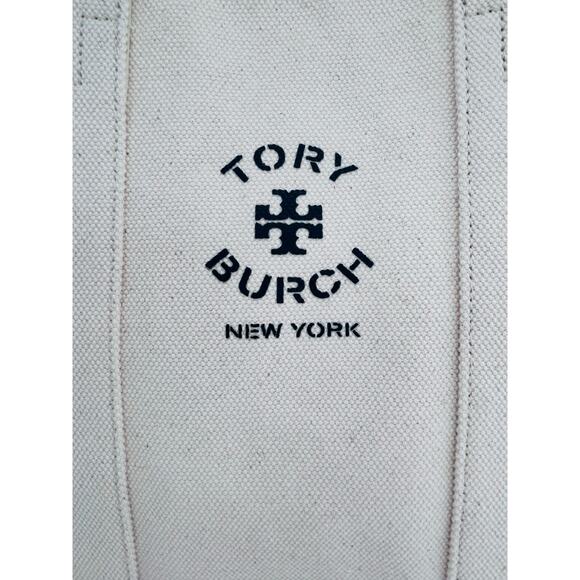 NWT Tory Burch Ivory Large Canvas Tote #156475 - Picture 2 of 11